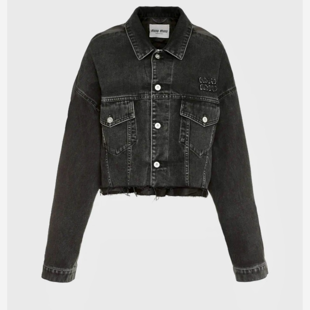 Miu Miu Black Cropped Denim Jacket